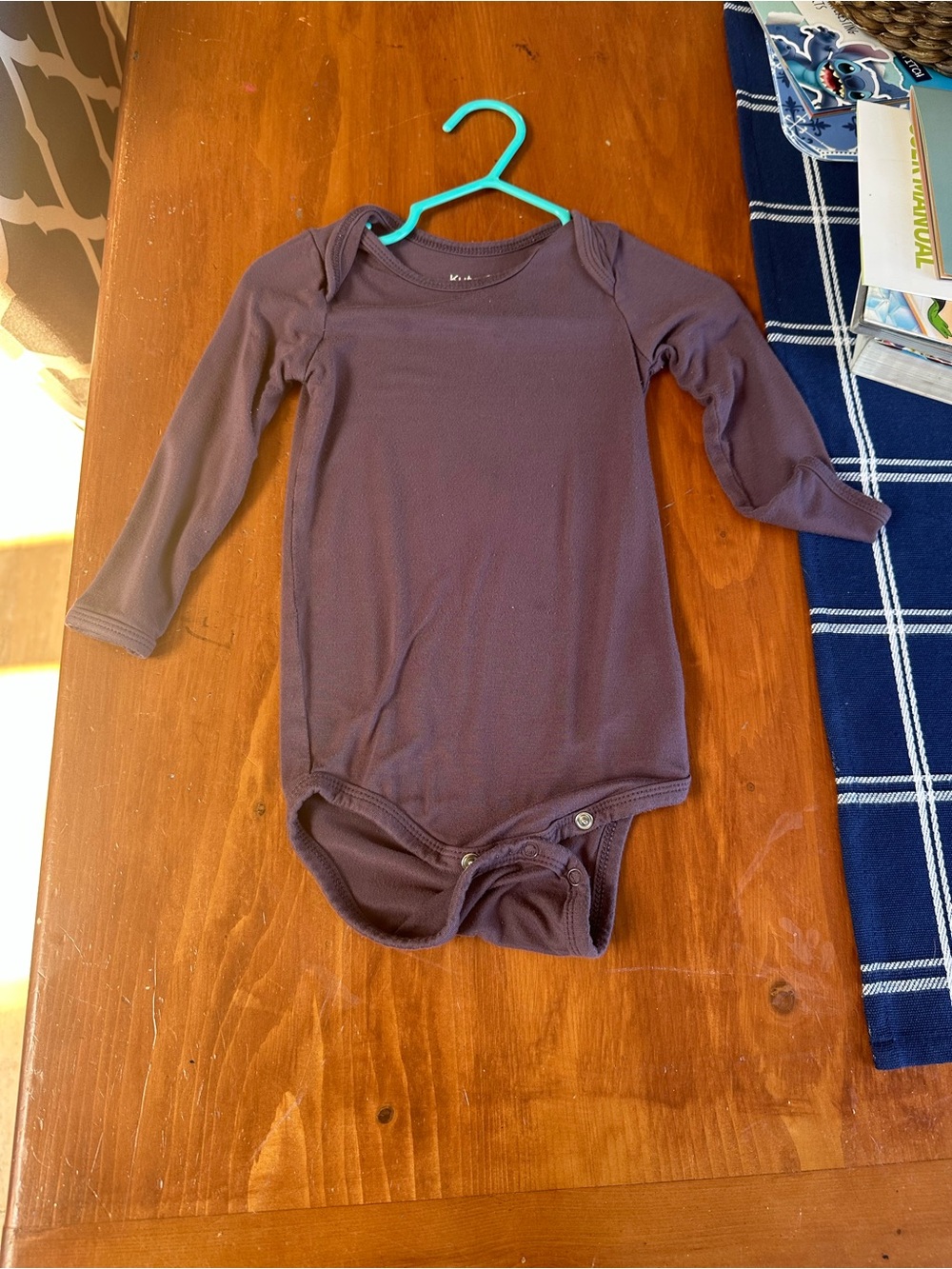 Kyte BABY Long-Sleeve Ribbed One-Piece Bodysuit in Deep Purple